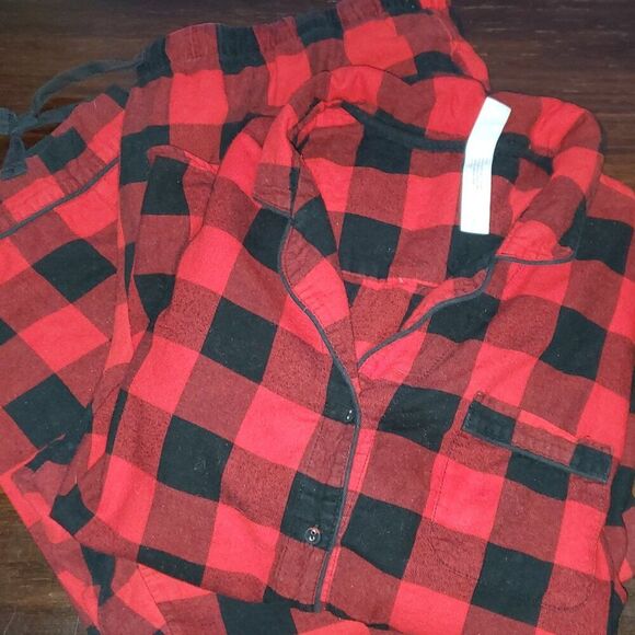 Red & Black Buffalo Plaid 100% Cotton PJ Set XXL - Picture 2 of 9